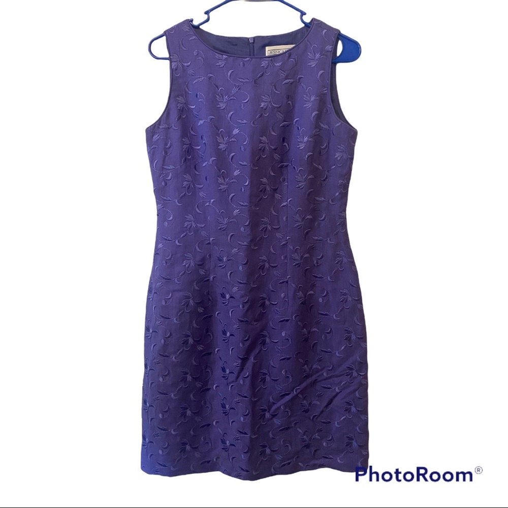 Jessica Howard Purple Floral Embroidered Dress SZ6